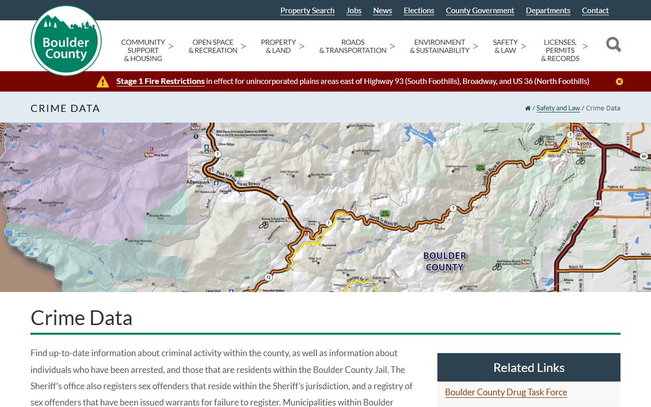 Boulder County public safety data portal