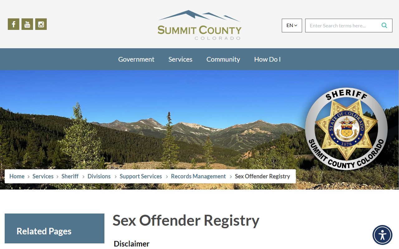 Summit County Sheriff's Office sex offender registry resources